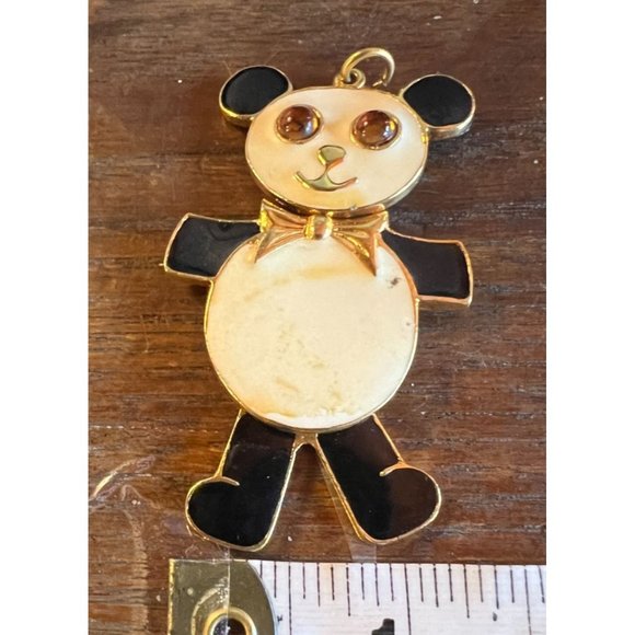Vintage Art Panda Bear Pendant Charm Dangle Moving Dancing - Picture 8 of 14